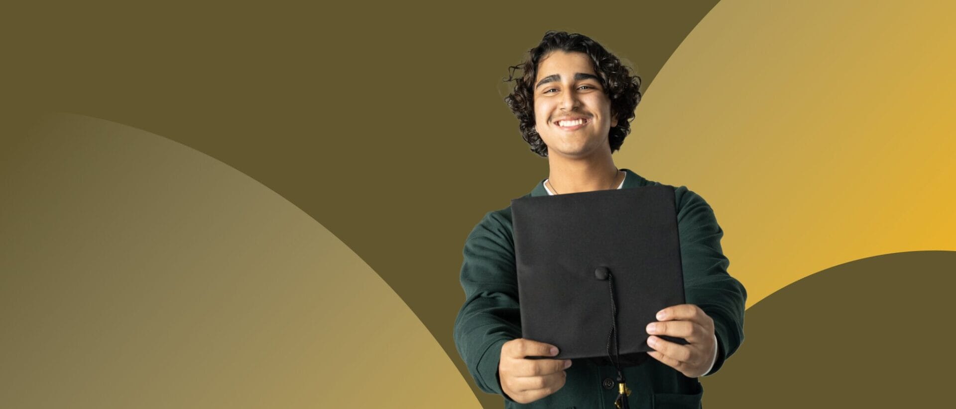 student boy with graduate hat